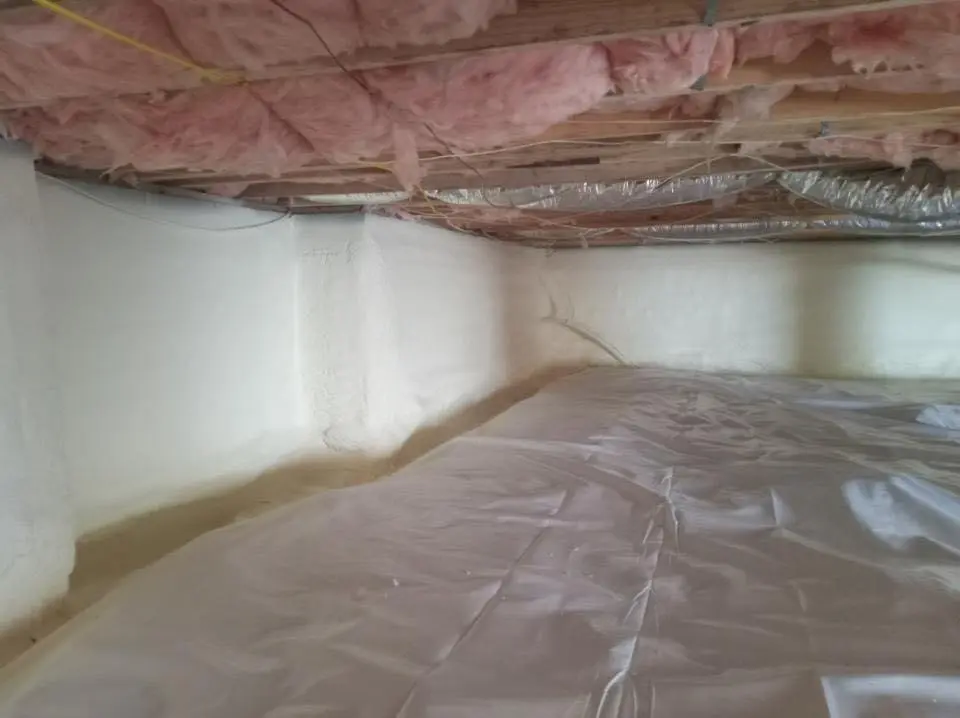 Crawl space encapsulation with closed-cell spray foam for Attic Insulation in Stroud